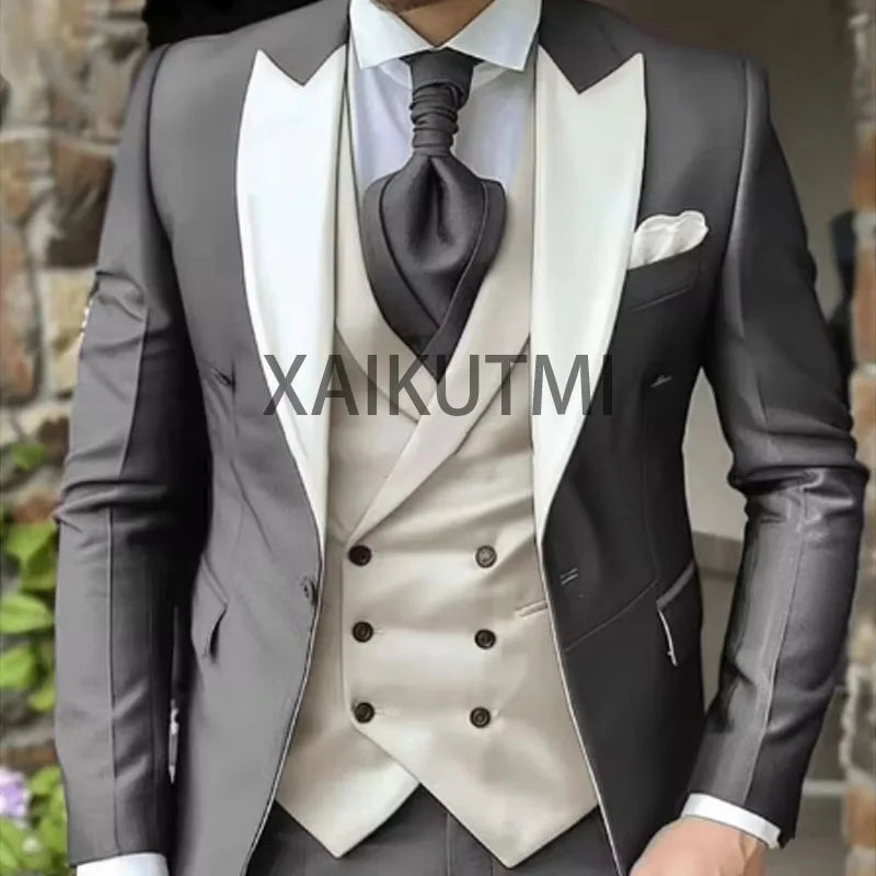 Costume homme 3 pièces violet, élégant, blazer boutonnage simple, mariage luxe .