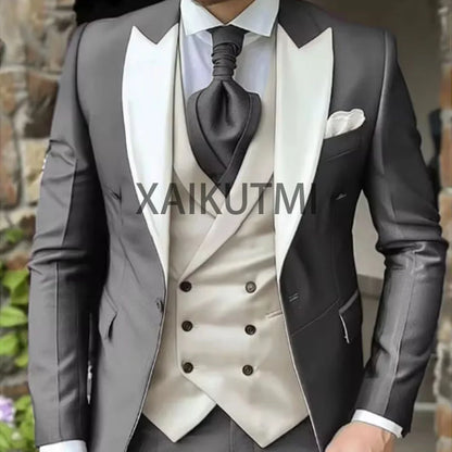 Costume homme 3 pièces violet, élégant, blazer boutonnage simple, mariage luxe .