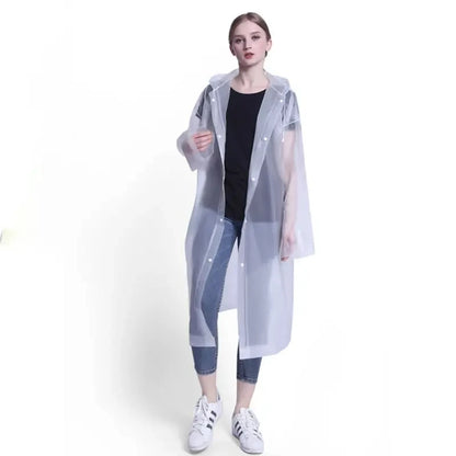 Poncho Imperméable Épais Non Jetable pour Adultes  – Poncho à Capuche avec Manches Longues, Équipement de Pluie Portable et Durable pour Randonnée en Plein Air