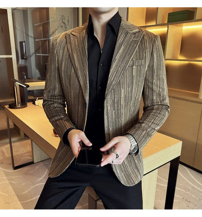 Blazer homme luxe à carreaux, Slim Fit, style britannique – Mariage & affaires .