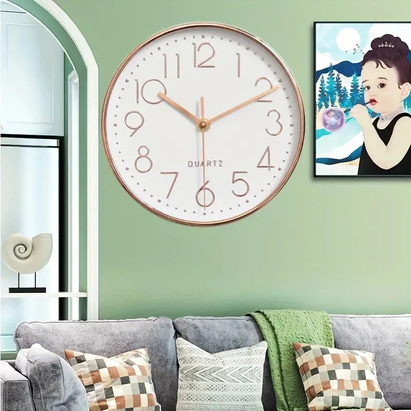 Horloge murale Quartz 8'' cubique silencieuse déco salon