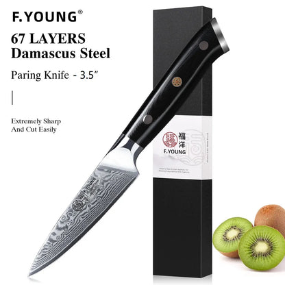 Couteau de cuisine professionnel F.YOUNG – acier Damas, chef japonais & sashimi