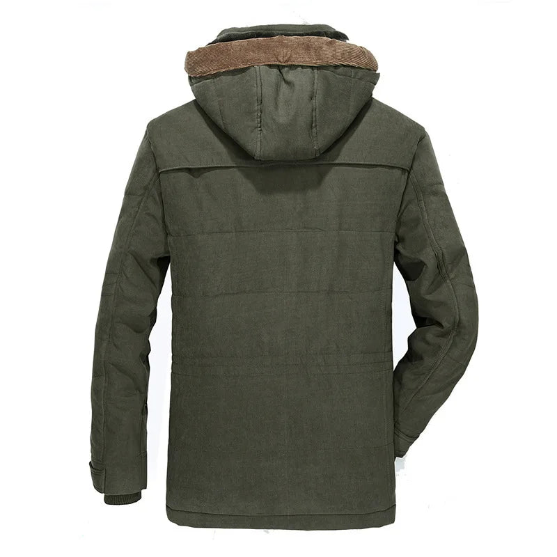 Manteau Hiver Homme 7XL Cargo, Multi-Poches, Doudoune Longue, Capuche, Chaud .