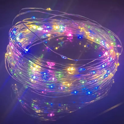 Guirlande LED 1-20m étanche USB fil cuivre/argent – Lumières fée déco fête Noël mariage