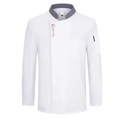 Uniforme Chef Hôtel Homme – Veste de Chef, Tablier à Manches Longues, Manteau de Cuisinier Restaurant, T-shirt Tenue Professionnelle, Uniforme Serveur, Vêtement de Travail