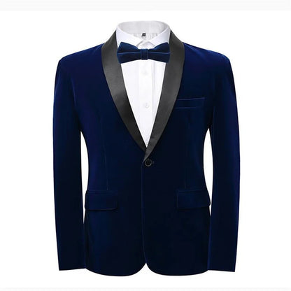 Blazer homme Slim Fit velours doré, un bouton, bleu/rouge/vert – Soirée & mariage .