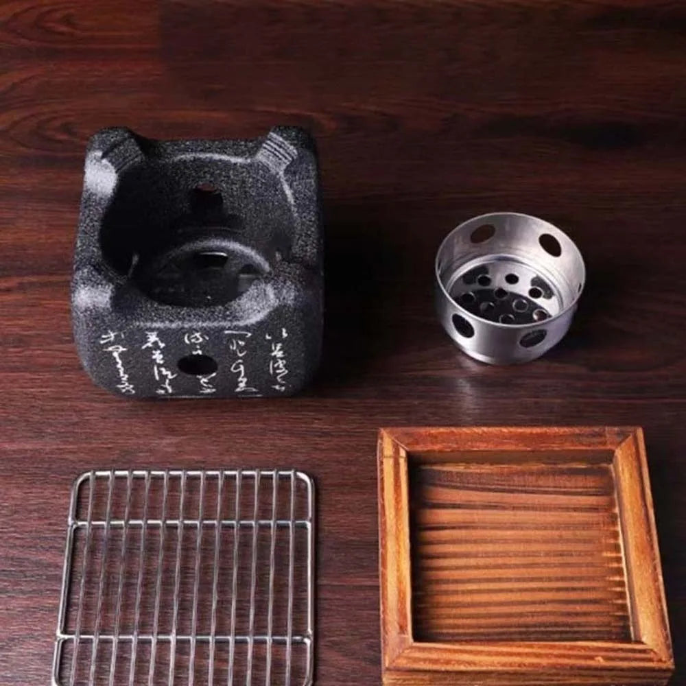 Poêle à Charbon Style Japonais – Mini Gril Portable en Aluminium, Idéal pour BBQ, Extérieur et Camping