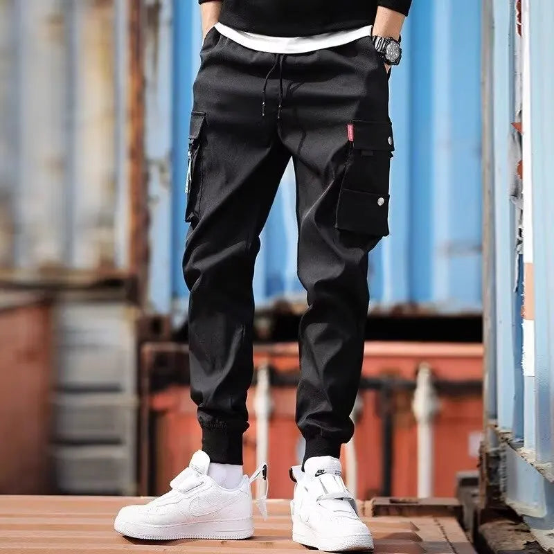 Pantalon multi-poches homme – Jogging décontracté, ample, cordon de serrage, plein air, à la mode