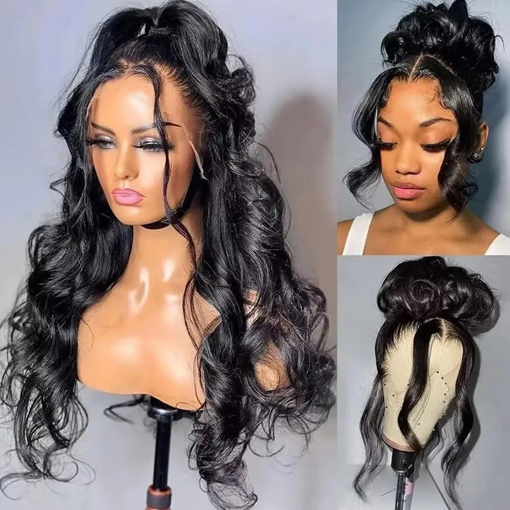 Perruque Body Wave 360 HD Cheveux Humains Bordeaux