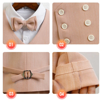 Ensemble cérémonie garçon, robe et noeud papillon ;