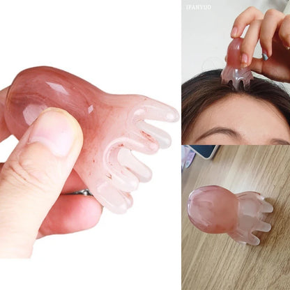 Peigne poulpe en résine naturelle – dents larges, massage cuir chevelu & thérapie capillaire