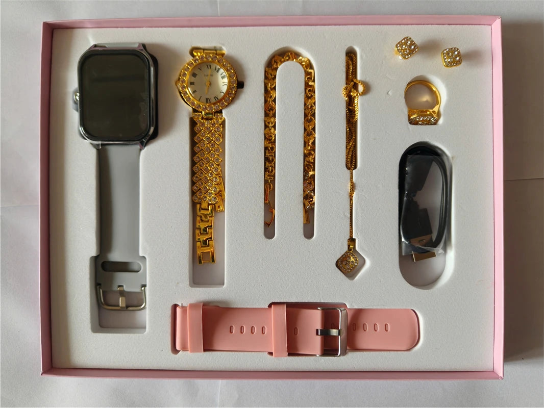 Montre femme luxe ou avec diamant connectée  A58 Plus, cadeau sport 7 fonctions .