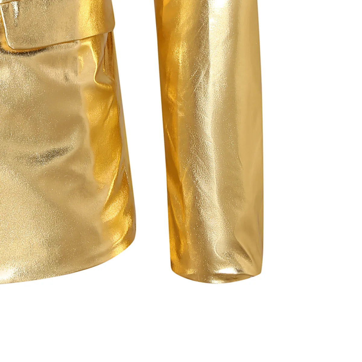 Blazer homme noir et argent à col V, paillettes dorées, manches longues – Fête & scène .