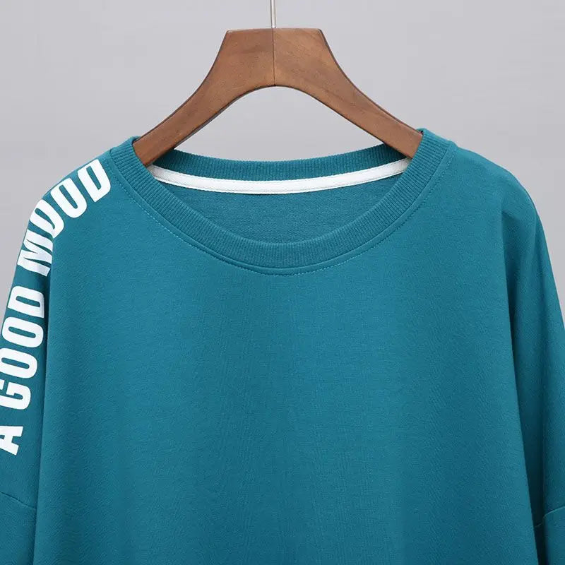 T-shirt femme noir ample graphique, style Kpop, streetwear élégant anime .