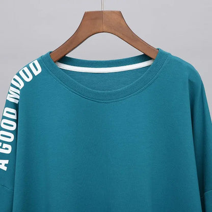 T-shirt femme noir ample graphique, style Kpop, streetwear élégant anime .