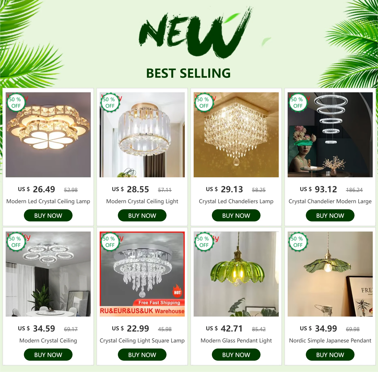 Plafonnier LED Fleur en Cristal Or – Allée, Escalier, Cuisine .