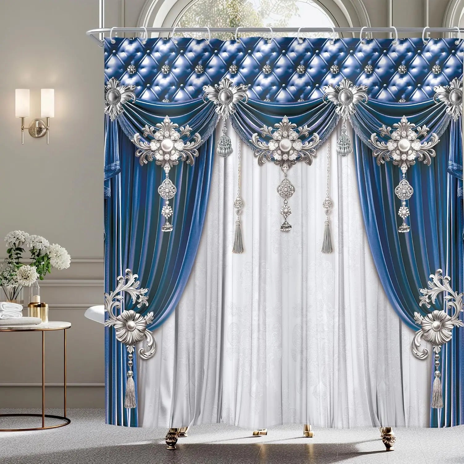 Rideau vert émeraude – Imprimé vintage luxe, décoration intérieur