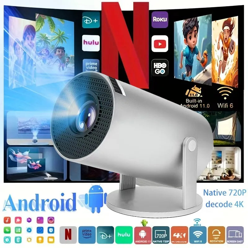 Mini Projecteur DEYSIN HY300 Plus – 4K, Android, WiFi, LED