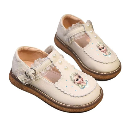 Chaussures fille Disney cuir souple printemps, princesse, semelle antidérapante, style Lolita.