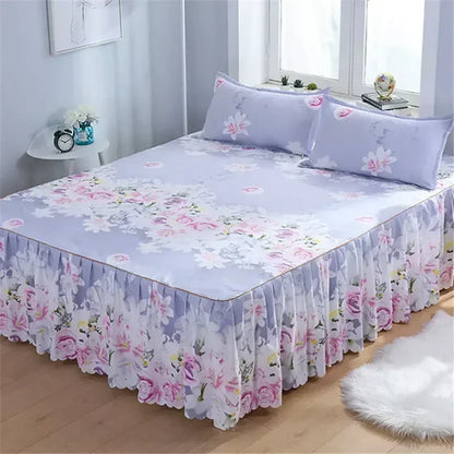 Ensemble de literie 3PCS à fleurs – Draps et housse douce, tailles King/Queen