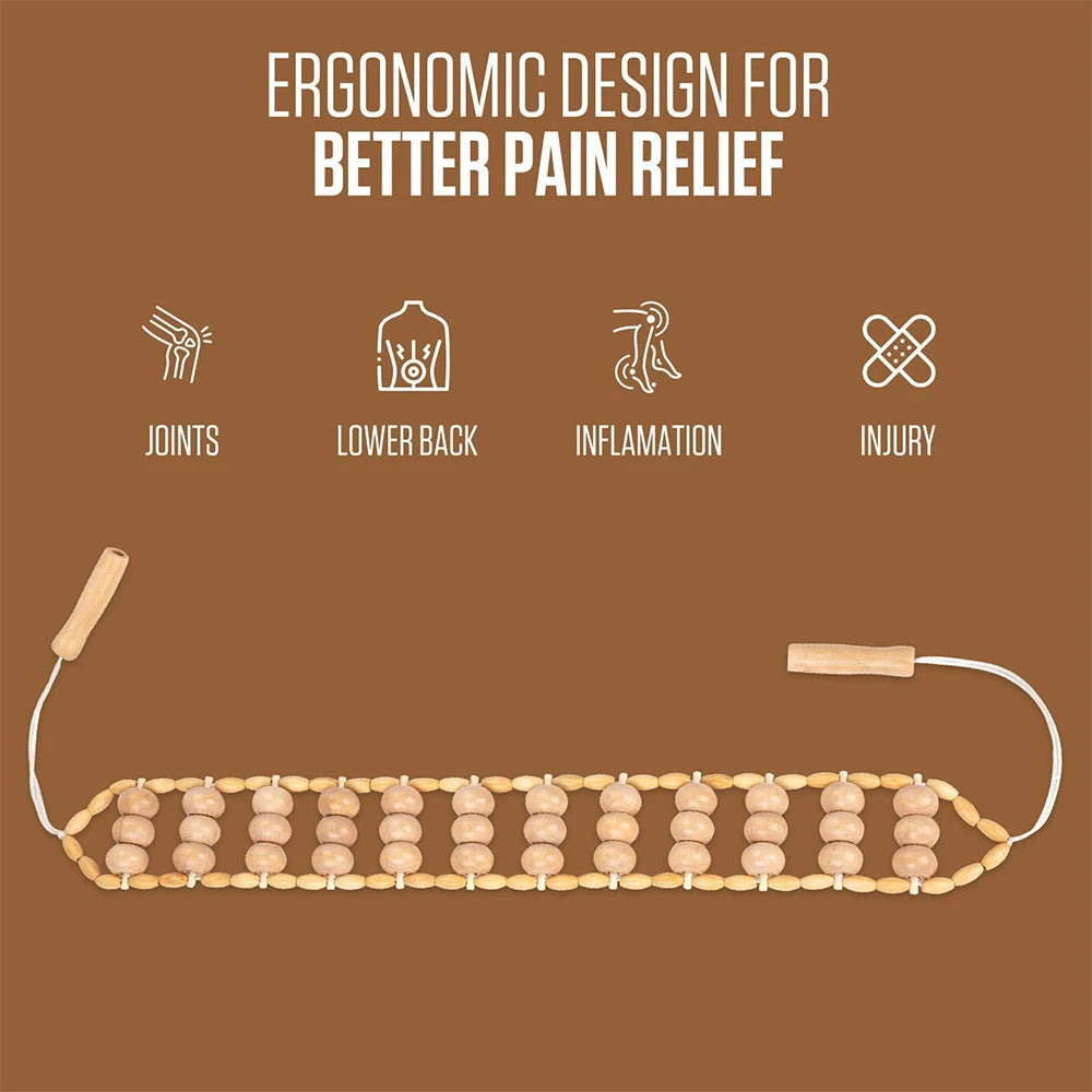 Rouleau de Massage Bois – Soulagement Musculaire, Sculpture du Corps .