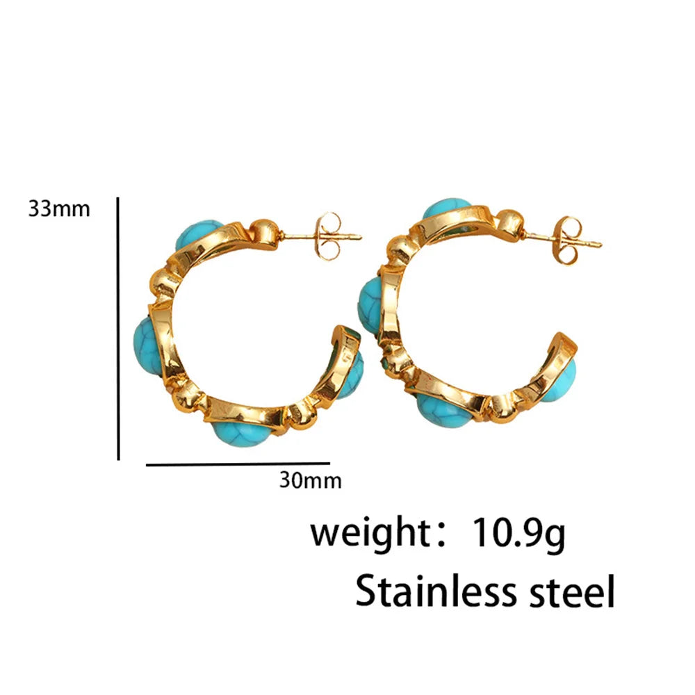 Boucles d'oreilles Boho chic en pierre turquoise – Cadeau idéal femme