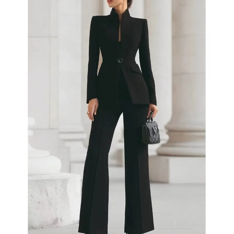 Ensemble Pantalon Femme de Bureau – Costume Professionnel Ajusté Automne