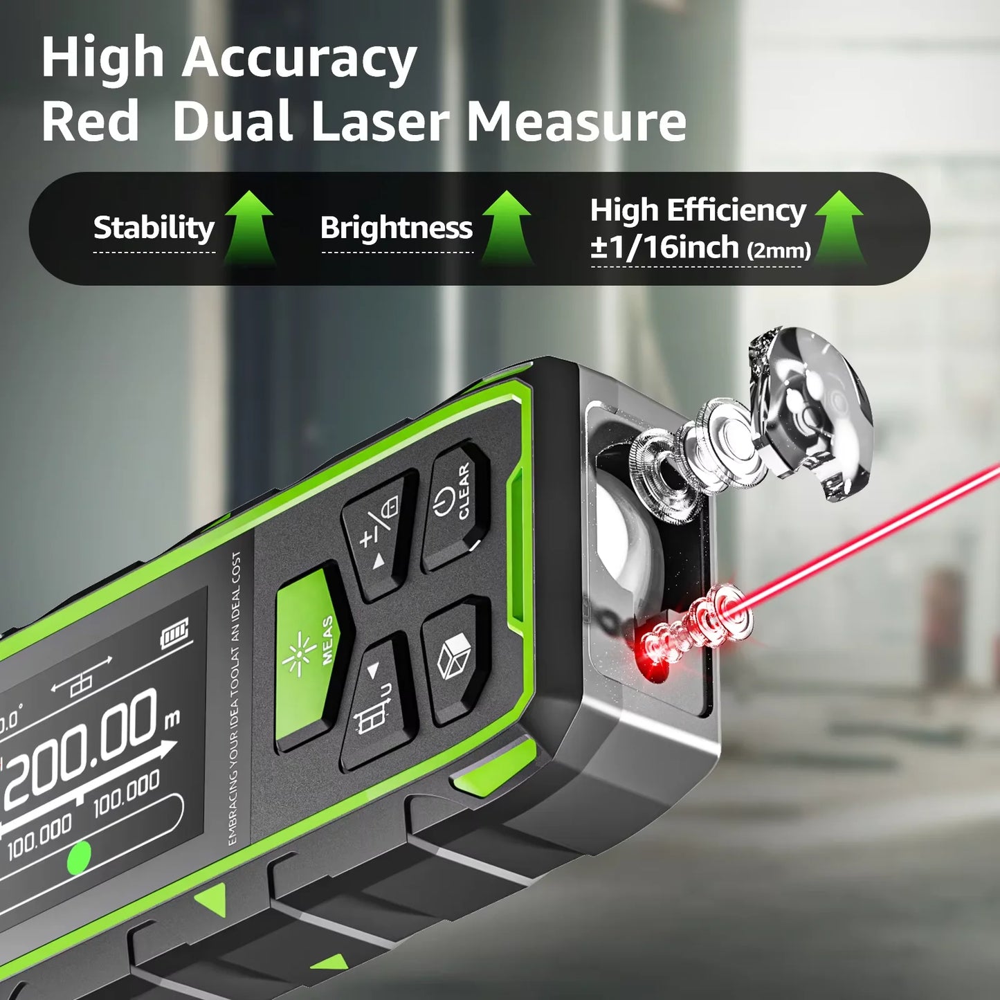 Double télémètre laser 120/200m – numérique, faisceau rouge, angle, écran LCD