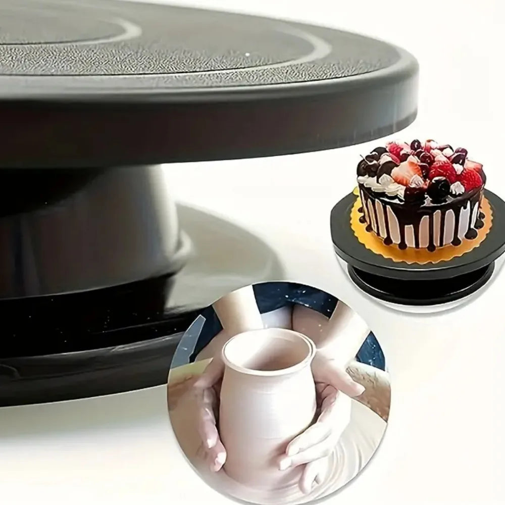 Kit décoration gâteau 6 pcs – plateau tournant, 2 spatules & 3 grattoirs pour glaçage