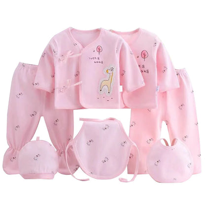 Ensemble printemps bébé 7 pièces : t-shirt, pantalon, chapeau, dessin animé unisexe .