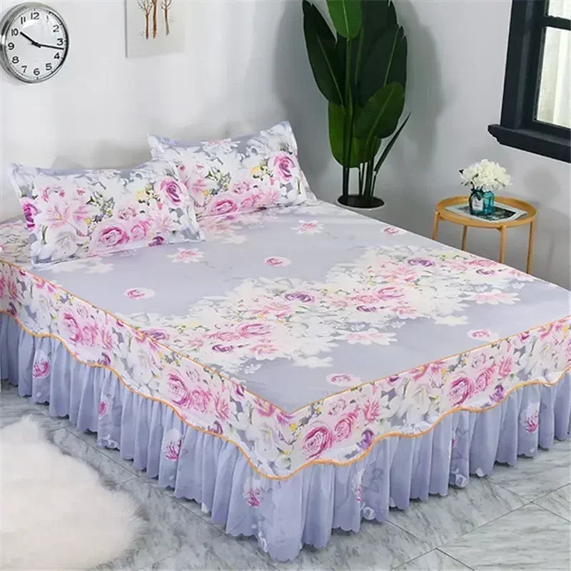 Ensemble de literie 3PCS à fleurs – Draps et housse douce, tailles King/Queen