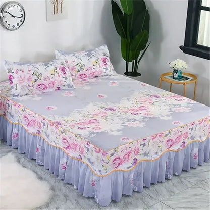 Ensemble de literie 3PCS à fleurs – Draps et housse douce, tailles King/Queen