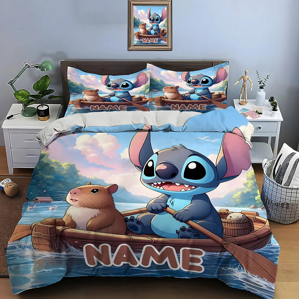 Housse de couette Disney Stitch personnalisée 3 pièces King Size, adulte