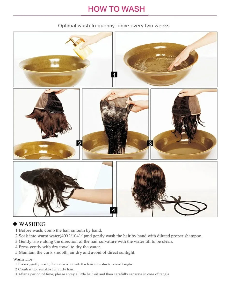 Perruque Cheveux Humains 100% Naturels, Coupe Lutin Courte Brun, Multi Séparation .