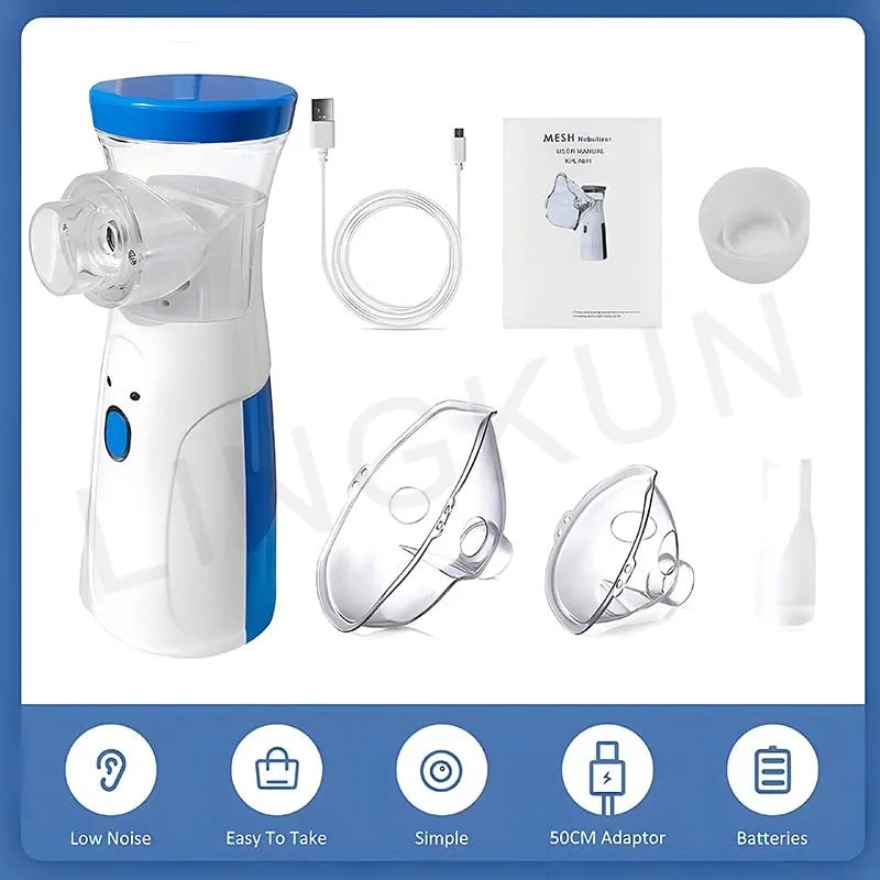 Nébuliseur médical silencieux portable à mailles, mini inhalateur enfant .