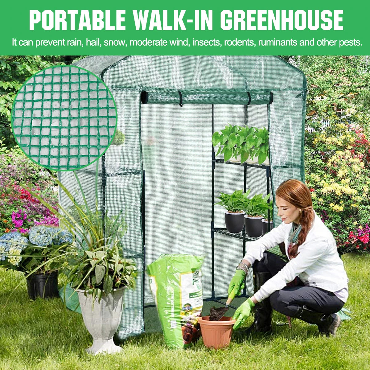 Serre extérieure coupe-vent et froid, housse de protection imperméable pour plantes et jardin, idéale fleurs et légumes