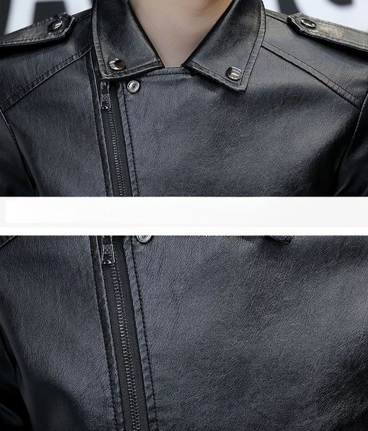 Blazer homme slim fit en cuir, style coréen, simple boutonnage, décontracté luxe .