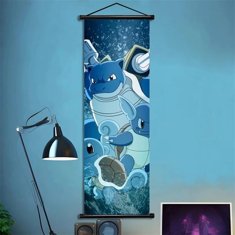 Pokémon Squirtle, Wartortle, Blastoise – Scènes dynamiques, impressions vives, détails audacieux – Pour fans de type Eau Power