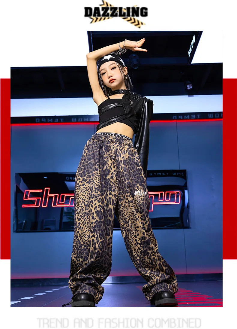 Vêtements Hip Hop Fille, T-shirt Court et Pantalon Cargo .