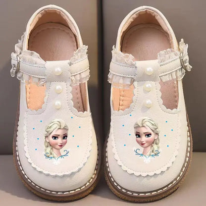 Chaussures fille Disney cuir souple printemps, princesse, semelle antidérapante, style Lolita.