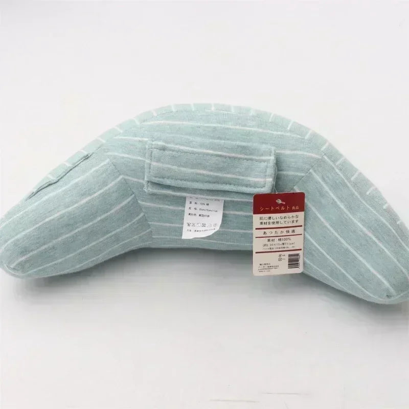 Oreiller de voiture enfant – coussin repos‑nuque avec sangle de sécurité (1 pièce)