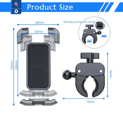 Support de téléphone universel pour moto, vélo et scooter – fixation guidon rapide, 4.7‑7"