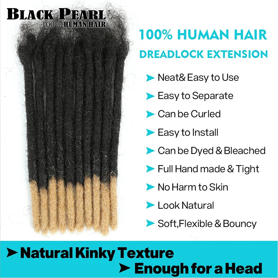 Extensions dreadlocks cheveux humains – Loc crépus droit, 100% cheveux humains, dreadlocks naturelles