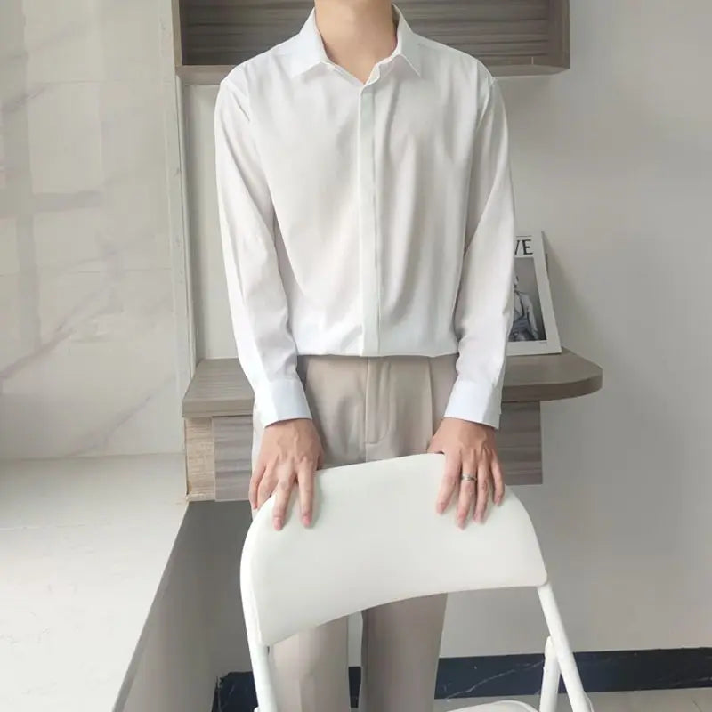 Chemises décontractées de bureau à col rabattu, style estival