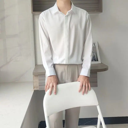 Chemises décontractées de bureau à col rabattu, style estival