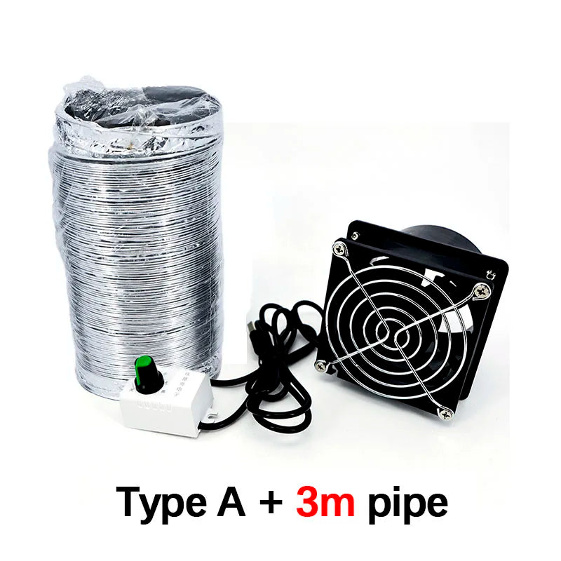 Ventilateur Extracteur Fumée 2 Types DC 5V USB, Vitesse réglable, Conduit 1-2 Voies, Tuyau 1m/3m