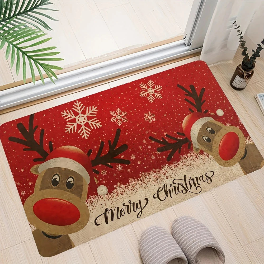 Tapis de porte éclairé bonhomme de neige Noël﻿– intérieur extérieur, hiver, vacances
