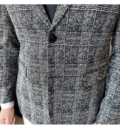 Blazer homme luxe à carreaux, Slim Fit, style britannique – Mariage & affaires .