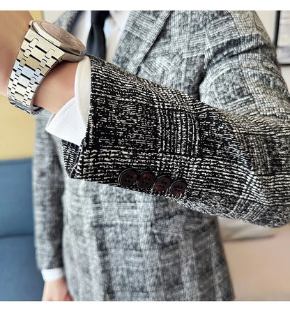 Blazer homme luxe à carreaux, Slim Fit, style britannique – Mariage & affaires .