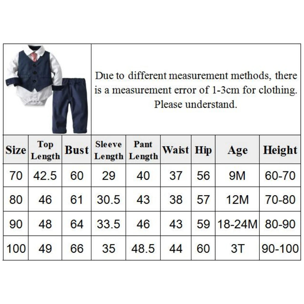 Ensemble bébé garçon élégant – Pantalon bleu marine, style gentleman, anniversaire, 9-36 mois